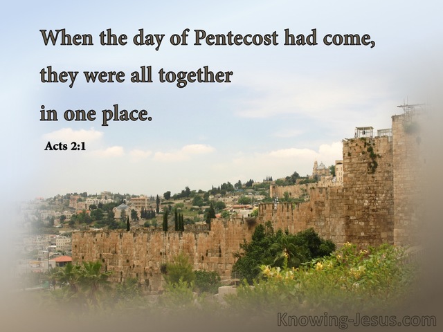 Acts 2:1 When The Day Of Pentecost Had Fully Come (blue)